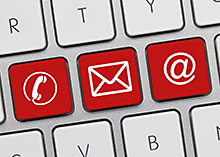 Tastatur mit Kontaktmöglichkeiten